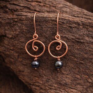 2 for $12 -Beautiful simple swirl freshwater pearl earrings!